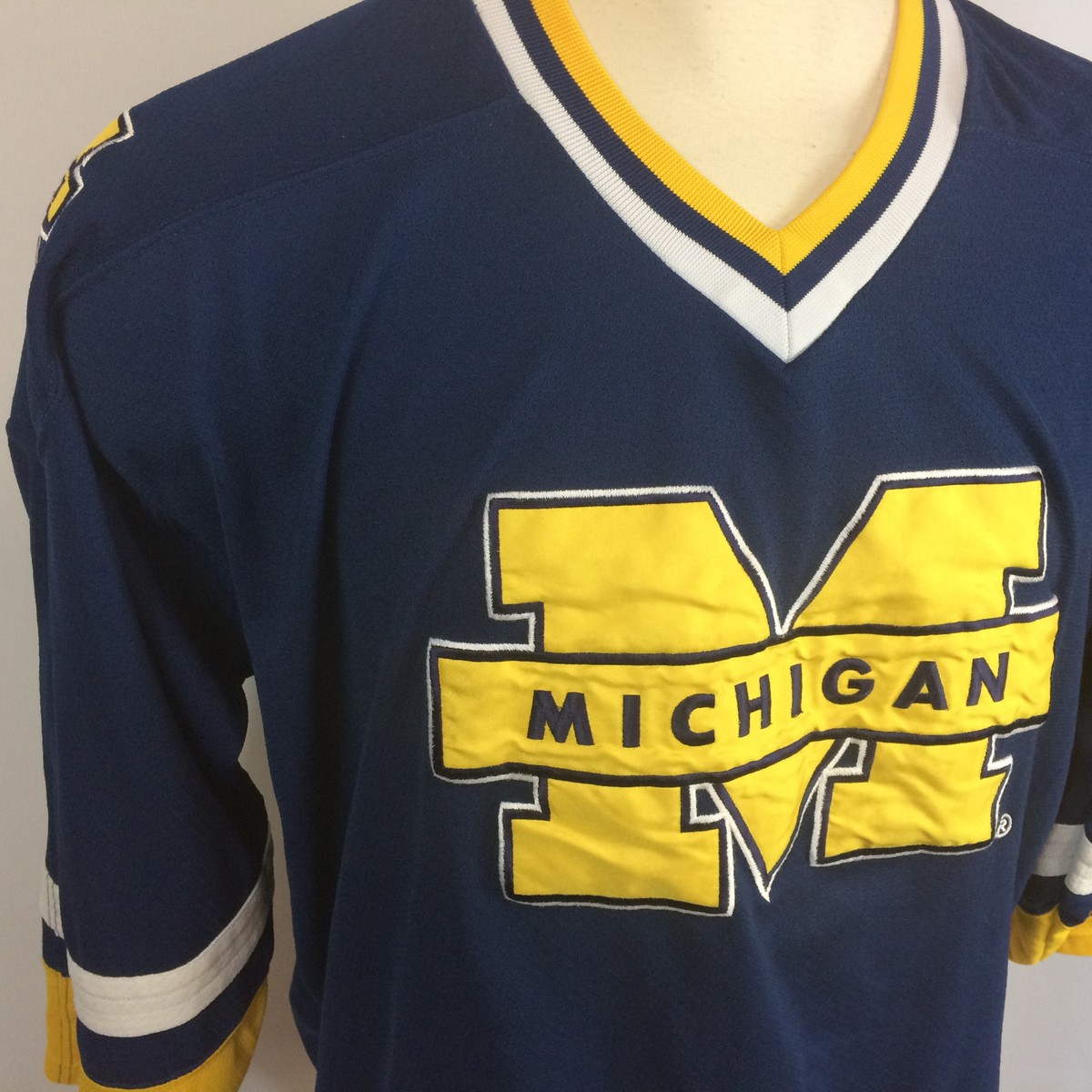 Vtg 90s University of Michigan College Starter Hockey Jersey Shirt