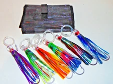 6 Fishing Lure Rigged 6" Big Game Trolling Tuna Marlin Mahi Dorado Pack Bag Lot