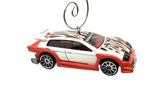 Christmas Ornament for Toyota Tuner White with Flames