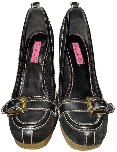 Betseyville 9.5 Suede/Leather Crêpe Sole Platform Heel Buckle Toe Never Worn OS - Picture 5 of 9