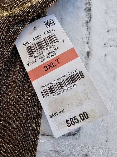 Men's Size 3XLT INC Metallic Track Jacket In Gold-NWT - Picture 2 of 15