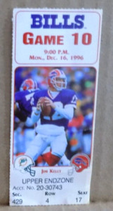 1996 Bills @ Dolphins Ticket Stub NFL ROOKIE ZACH THOMAS (HOF 2023)