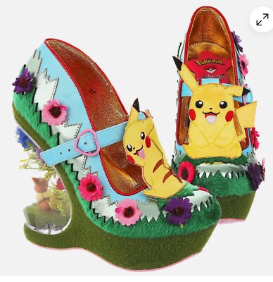 IRREGULAR CHOICE Size 41 Unique Pokemon  Journey On  Wedge Heels  NWB