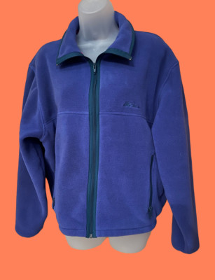 L.L.Bean Polartec Fleece Jacket Men's Medium M Full Zip Royal Blue Vintage NEW 