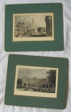 Two Lady Clare Hot Pads, Green Borders--St. Martins Church, Buckingham Palace