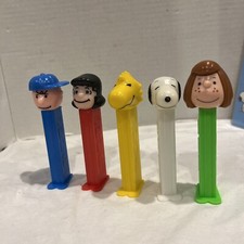 Vtg Peanuts Rare Pez Dispensers Lot Of 5 Woodstock Snoopy Patty Lucy Charlie