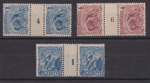 GUINEE SERIE DE 3 MILLESIMES NEUF* N° 50 à 82 Cote: 34€