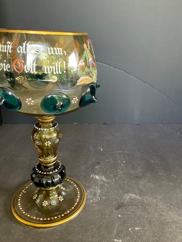 Theresienthal Roemer? Enamel Wohl Bekomm's Snifter Glass Goblet - Picture 6 of 12