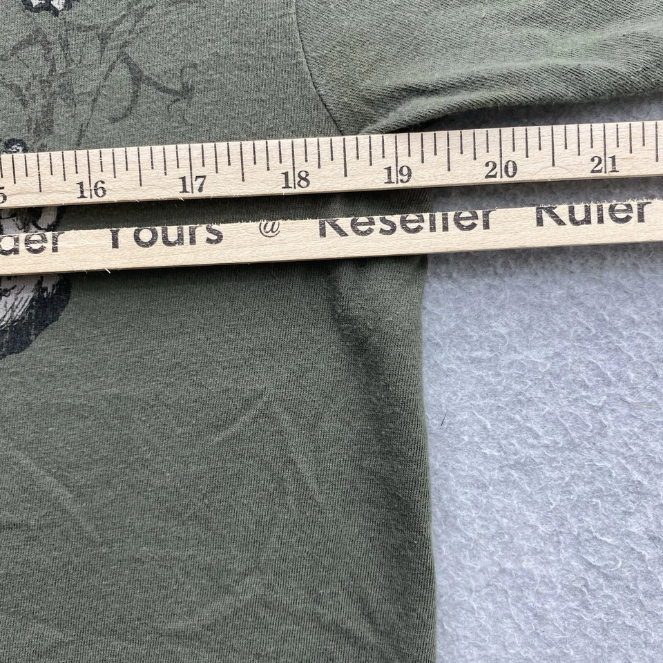 Camiseta Cyber MMA Estilo Calavera Ejército de Estados Unidos Para Hombre Mediana Verde Grunge Negro Tinta Diseño Foto 4 de 4