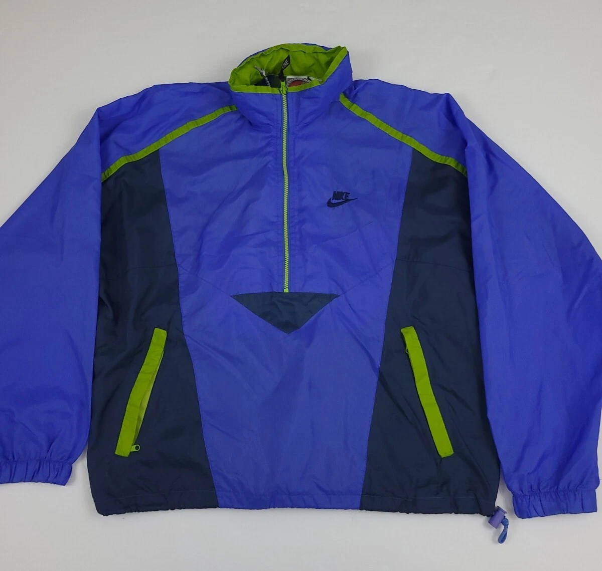 Vintage 90s Nike Colorblock Half Zip Windbreaker Jacket Vtg Swoosh Air Sport USA