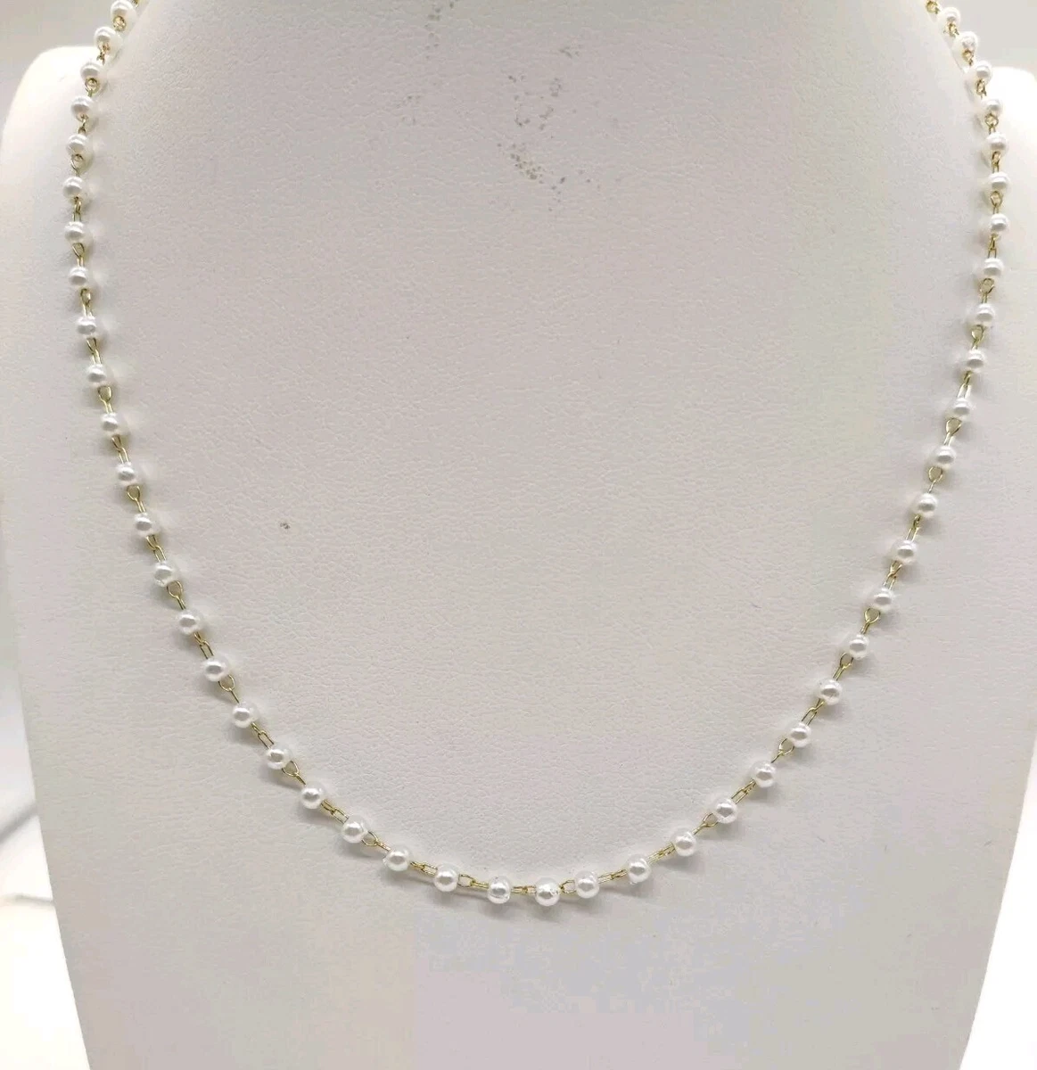 Collana Vintage NAPIER In Argento Con Perline Su Catena Lunga 20&quot