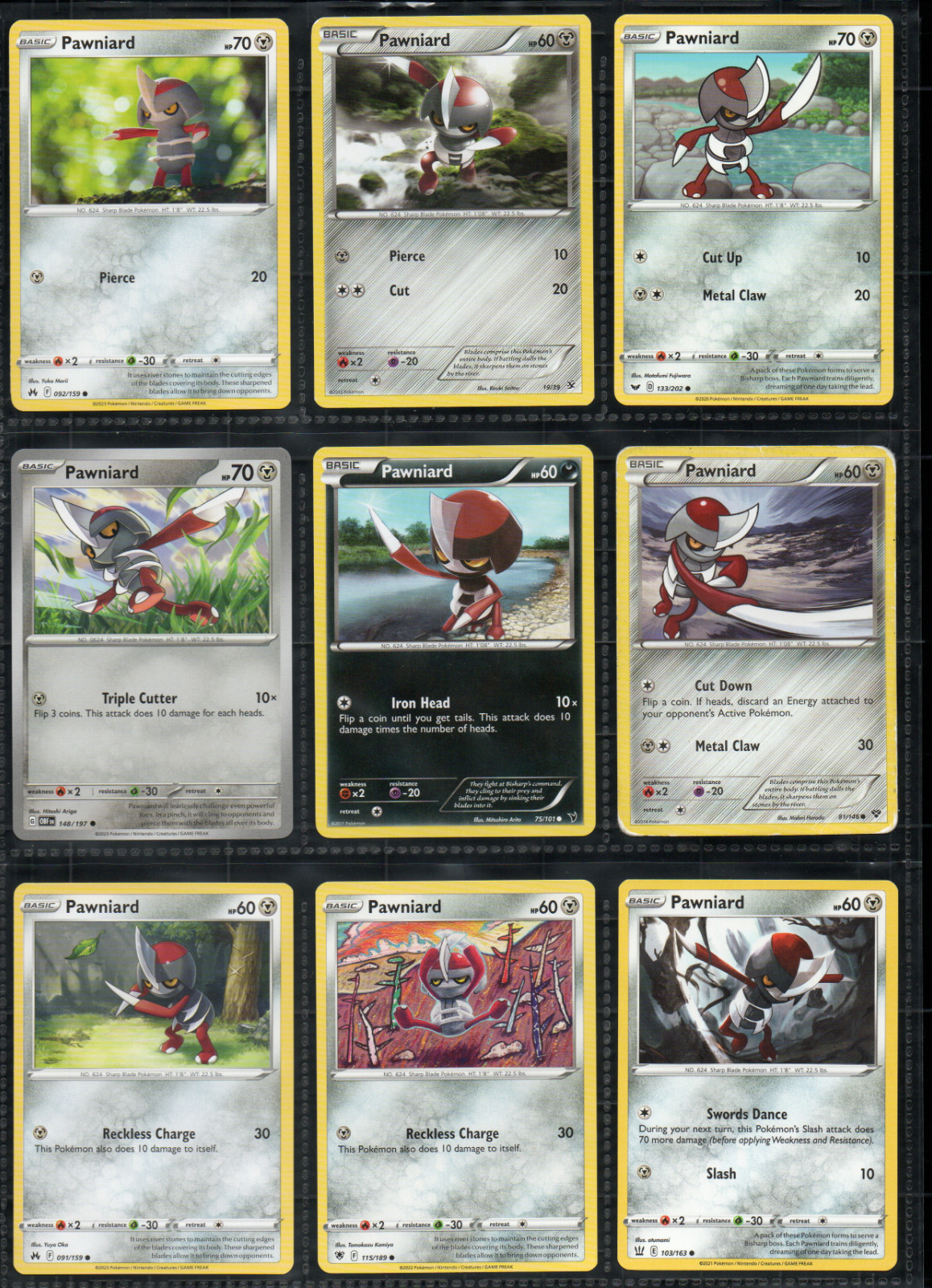 Pokemon TCG 9x Pawniard Lot XY Noble Victories Mixed Collection Set Cards