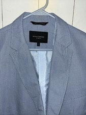 Banana Republic Blue Men  s Tailored Fit Micro Gingham 2 Button Sport Coat Sz 44R