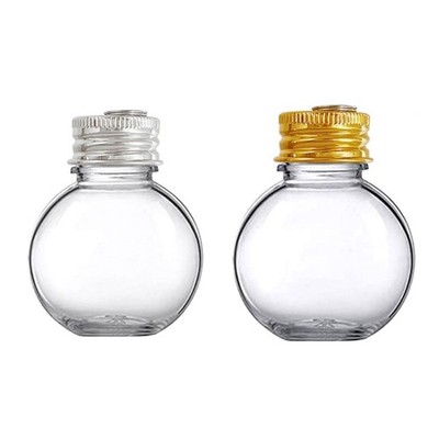 10Pcs 50ml Clear Empty Christmas Bauble Fillable with Removable Metal Hangers