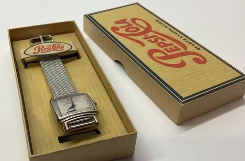 Vintage women’s silver Pepsi cola watch Quartz Analog Never Worn