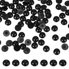 250 Pcs 12mm Black Half Round Pearls Beads for Crafting