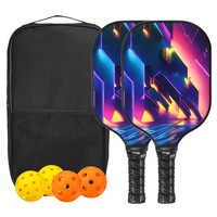 Pickleball-SchläGerset Mit Fiberglas-OberfläChe,1 Tragetasche,Rot Blau Lila