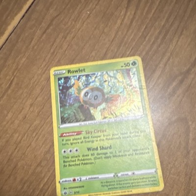 Pokémon Rowlet Darkness Ablaze Holo Common 8/189 Wind Shard 50 HP Eng