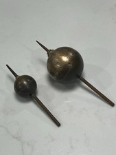 Antique Riehle Scale Tensile Testing Brass Balls Weights Pair Vintage Display