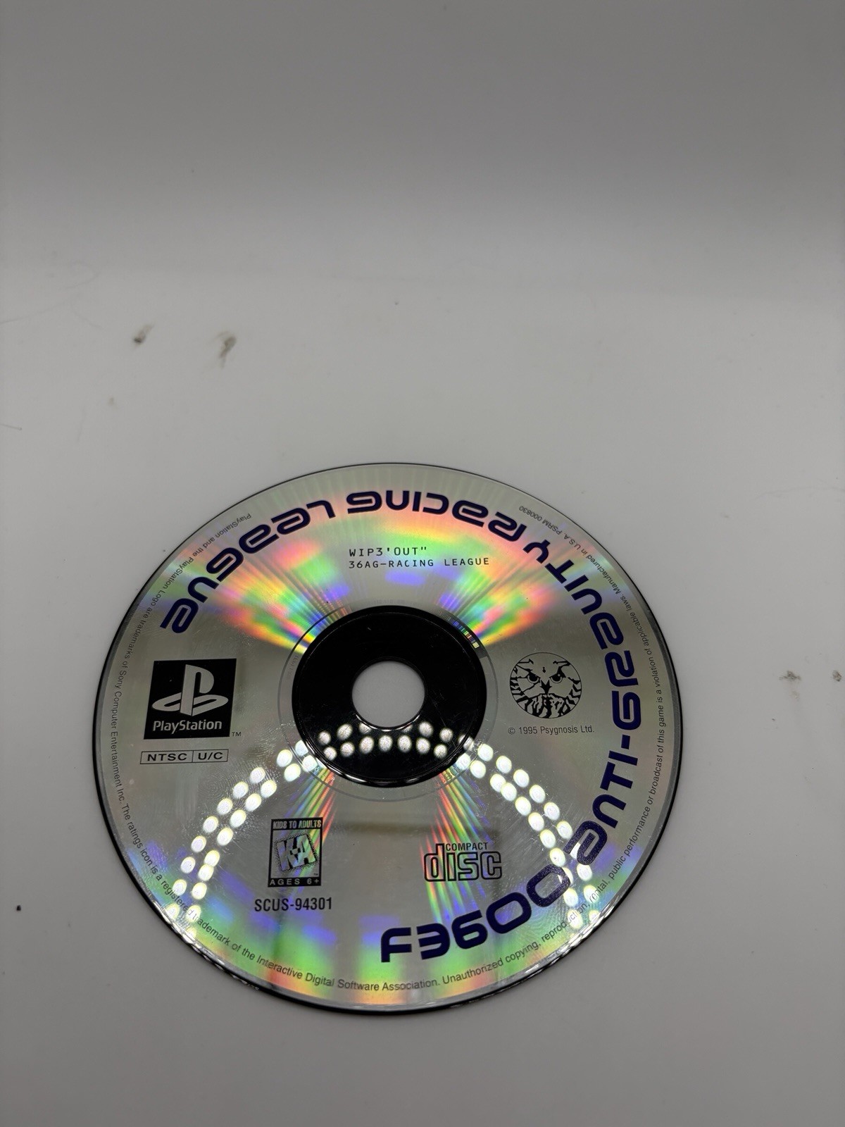 Wipeout F3600 Anti-Gravity Racing League - PlayStation PS1 Disc Only Tested