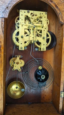 Antique 1890s New Haven Mantle Parlor Gingerbread Alarm Clock