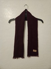 Glentowne Burgundy 100 Wool Scarf Made In Scotland Vintage