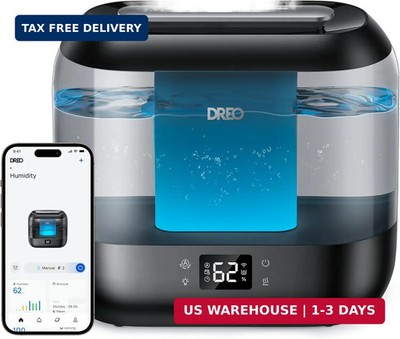 Dreo Smart Humidifiers for Bedroom, Top Fill 4L Supersized Humidifier Large Room