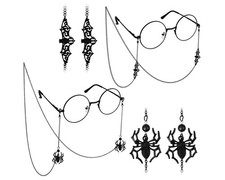 DS. DISTINCTIVE STYLE Gothic Glasses Chain with Pendants One Size, Black