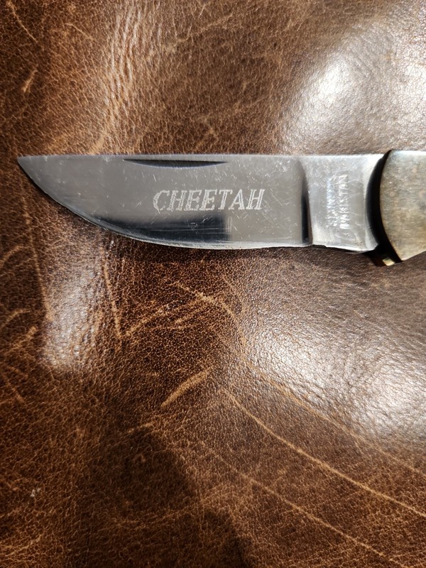 Vintage Cheetah Stainless Pakistan Lock Back Pocket Knife
