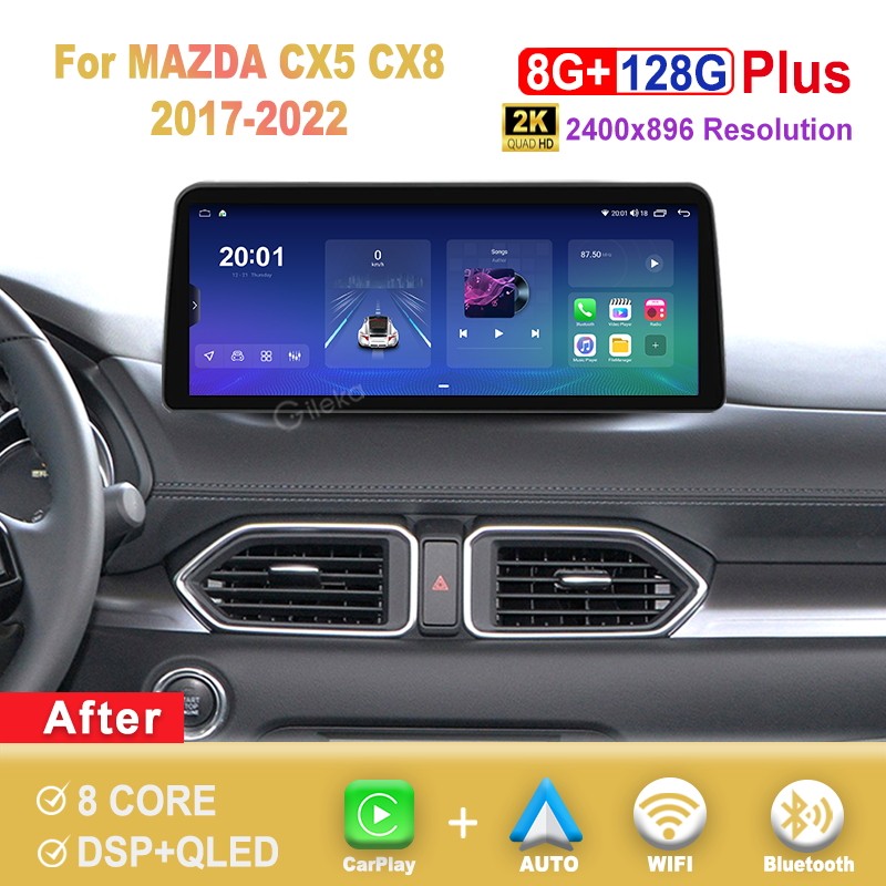 12.3'' 2K Screen For MAZDA CX-5 CX8 2017-2022 Android Radio