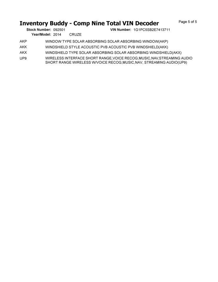 Driver Front Door VIN P 4th Digit Limited Fits 12-16 CRUZE 926283