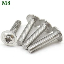 M8 - 1.25 A2 Stainless Steel Flange Torx Button Head Screws Six Lobe Allen Bolts