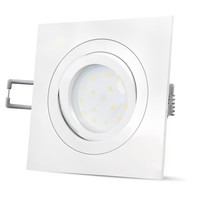 QF-2 Einbaustrahler Eckig Weiß & Schwenkbar LED 2W Warmweiß 230V Wohnzimmerlampe