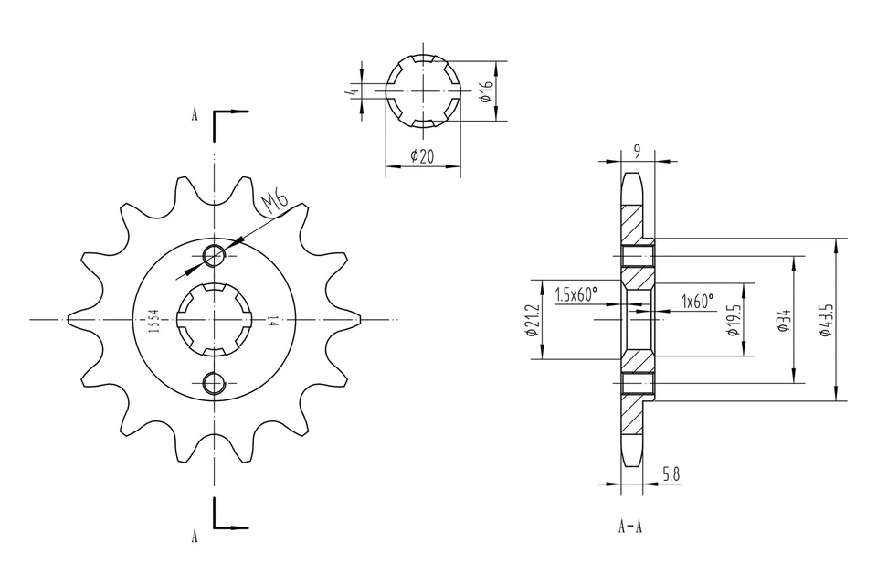 For Yamaha TTR230 2005-2016 BikeMaster 965713 520 Series Sprocket Foto 2 de 2