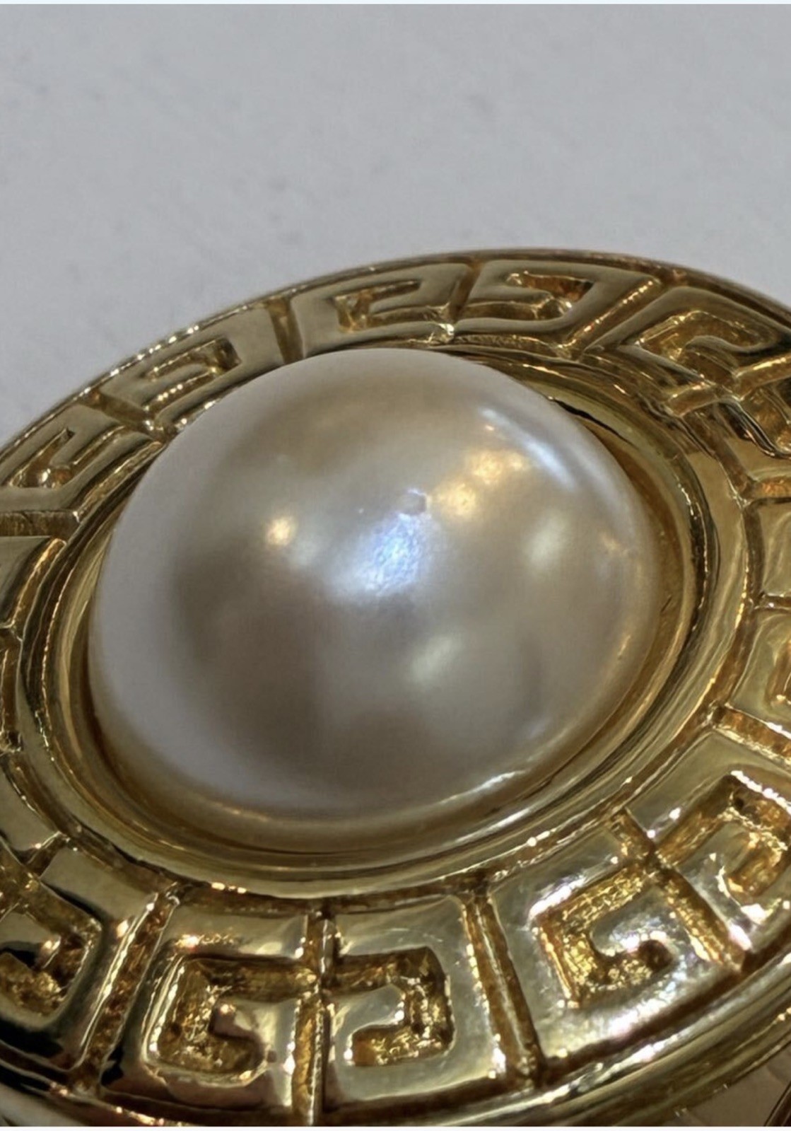 Vintage Givenchy Faux Pearl Clip-On Earrings | Gold Tone | 80s 90s Designer image 4