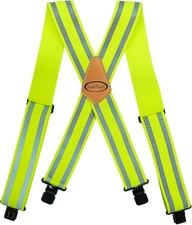 MELOTOUGH Reflective Safety Suspenders|Work Suspenders with Hi Viz Lime Green 