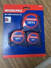 new nip Workpro 3 Piece Tape Measure Set 10 16 & 25 ft