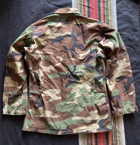 Vintage 1980's USMC BDU Camo Woodland Combat Shirt Medium - Picture 2 of 11