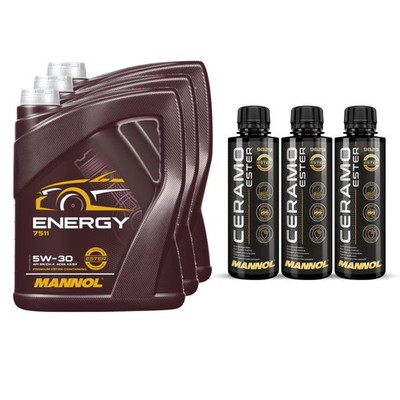 15L MANNOL Motoröl ENERGY 5W-30 Inkl. 3x Additive Ceramo Ester 9829