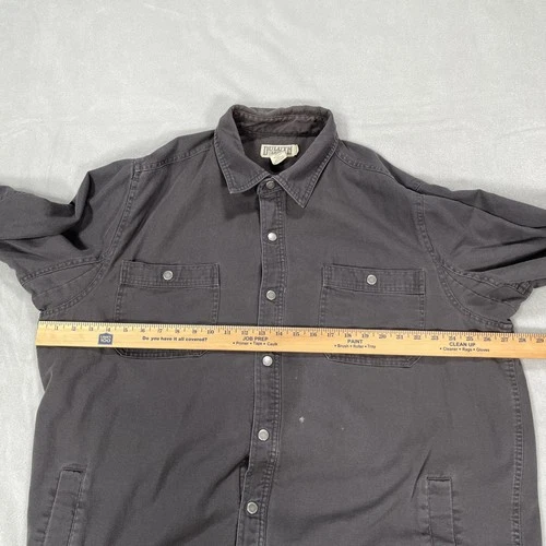 Duluth Trading Co. Jacket Mens 2XL Tall Gray Fire Hose Flannel Lined Pockets image 11