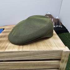 kangol tropic 504 ventair flat cap vintage XL olive green newsboy driving