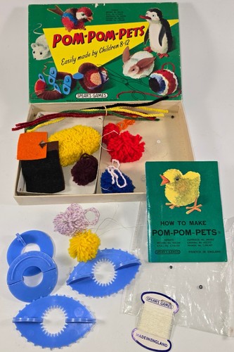 🎨 Vintage Spear’s Games Pom-Pom-Pets Handicraft Kit – Made in England 🇬🇧