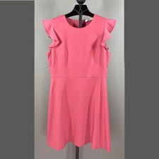 NEW Ann Taylor Loft Dress Womens 14 pink fit flare sheath colorful classic