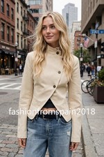 ZARA NEW WOMAN BUTTONED DOUBLE-BREASTED BLAZER JACKET BEIGE XS-XXL 4749/703/710