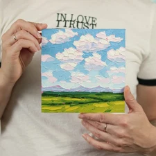 Oil Painting Landscape Original Art Signed ABSTRACT ART Wall art handmade Decor