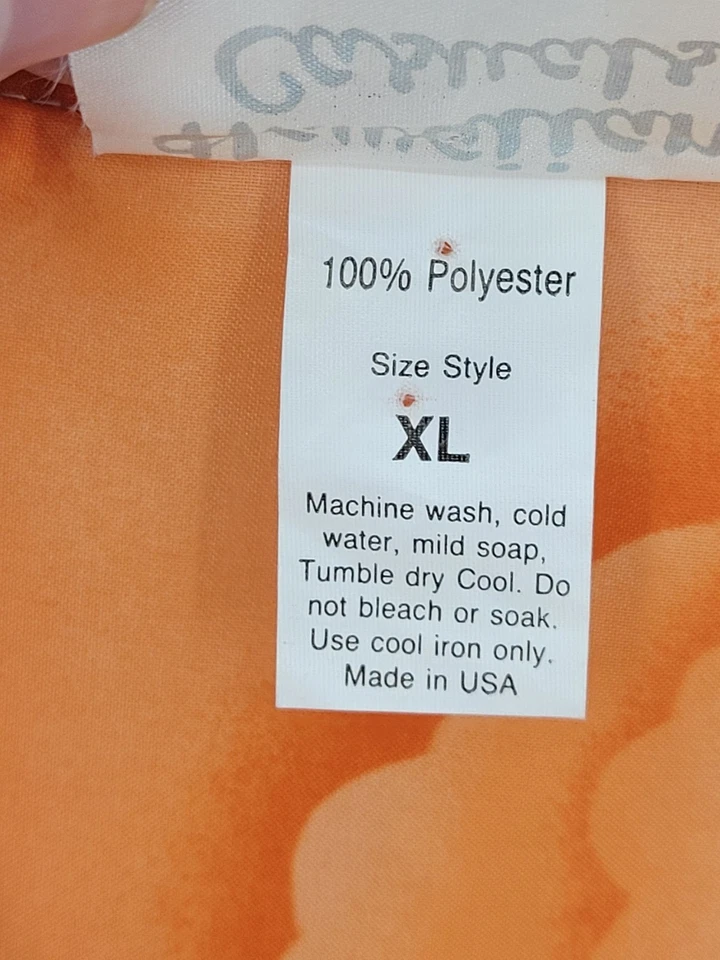 Camisa Hawaiana Informal De Colección Para Hombre XL Naranja Playa Tropical Manga Corta Foto 4 de 4