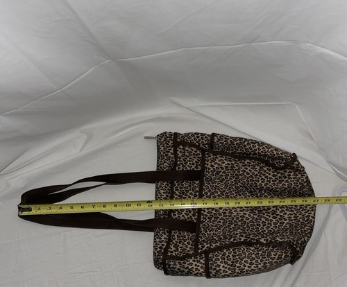 Le SPORTSAC Cheetah Leopard Print Brown Purse Shoulder Tote Double Strap - Picture 15 of 15