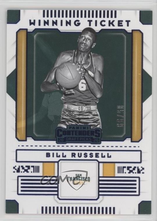 2020 Contenders Draft Picks Winning Tickets Blue 5/99 Bill Russell #32 HOF 0rd2