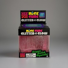 Nee Doh Nice Cube Ice Glitter Fidget Toy Solid Squish Sensory Cube Random Color