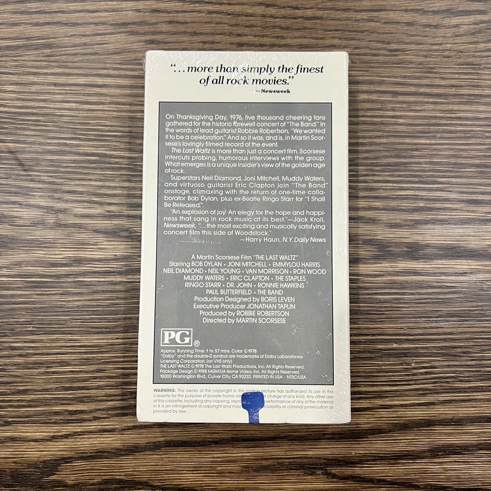 THE LAST WALTZ Martin Scorsese Rock Movie VHS Tape NEW SEALED! - Image 2 of 4